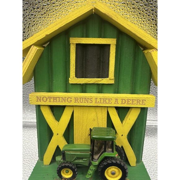 John Deere Tractor House Wall Hanging with Hooks Key Rack Toy Barn Door - Picture 3 of 11